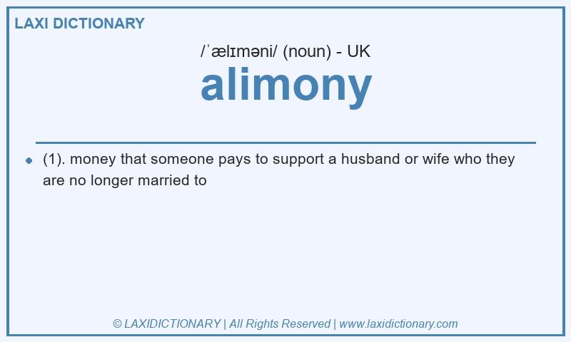 Definition alimony in British English