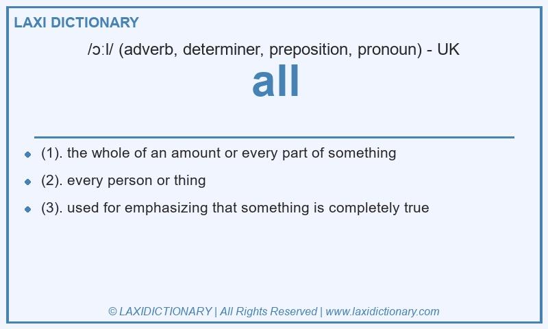 Definition all in British English