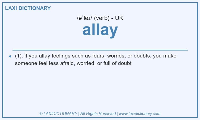 Definition allay in British English