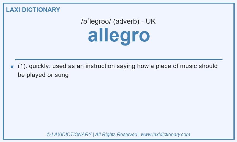 Definition allegro in British English
