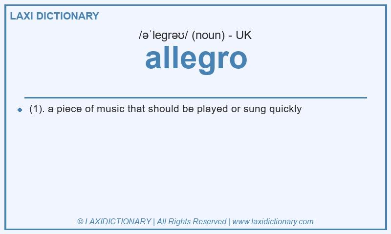 Definition allegro in British English
