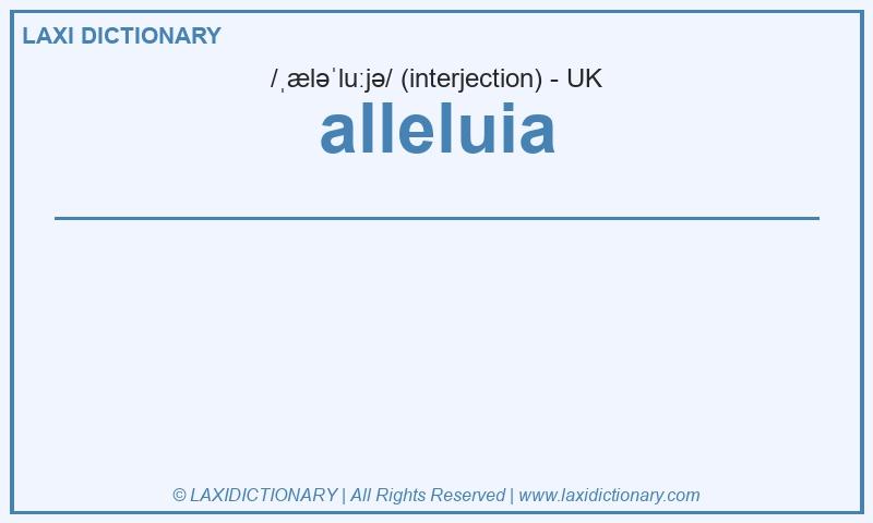 Definition alleluia in British English