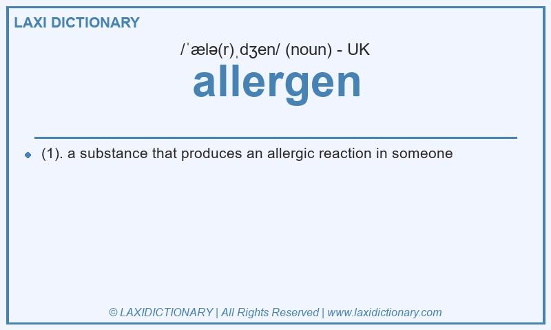 Definition allergen in British English