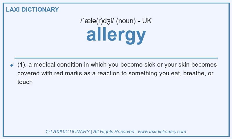 Definition allergy in British English