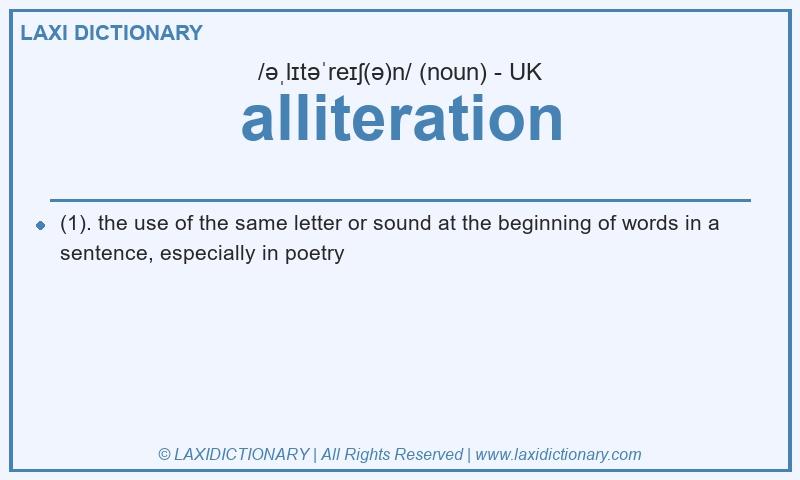 Definition alliteration in British English