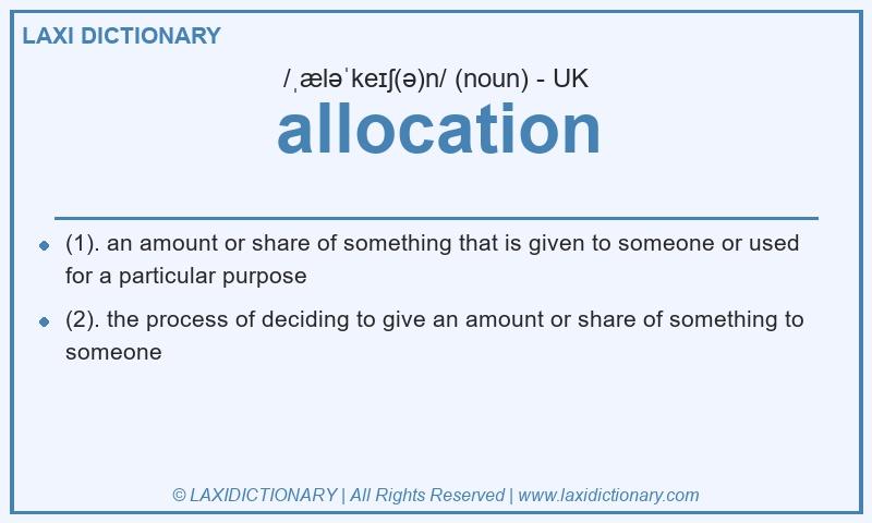 Definition allocation in British English