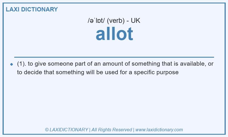 Definition allot in British English