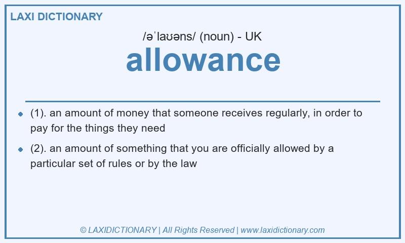 Definition allowance in British English