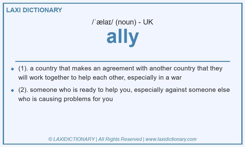 Definition ally in British English