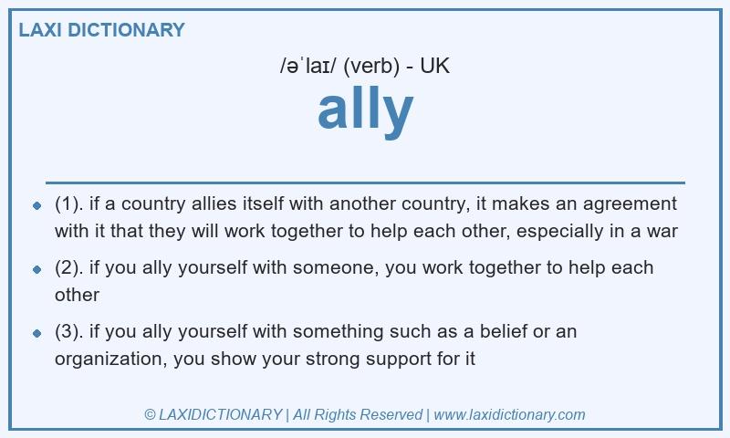Definition ally in British English