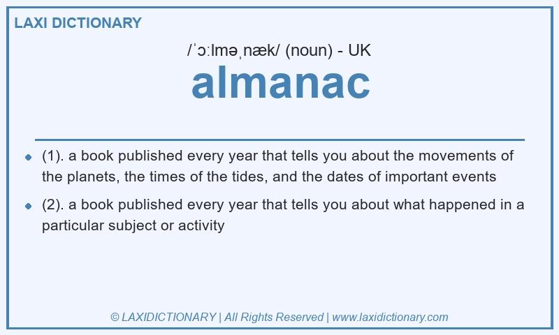 Definition almanac in British English