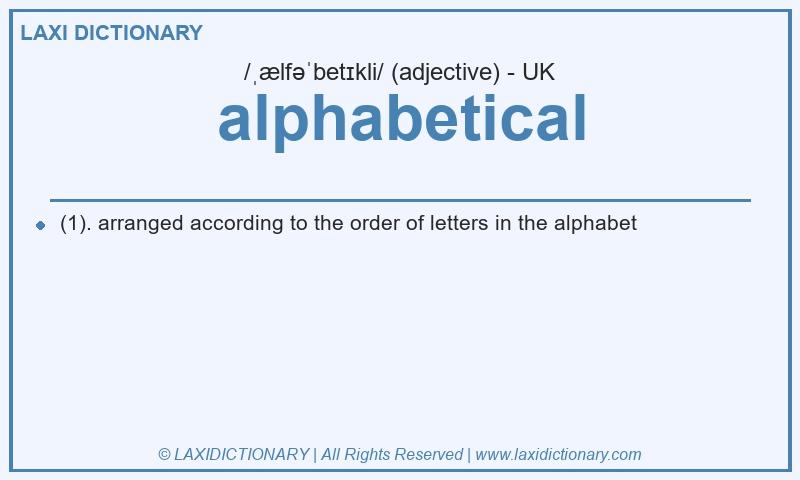 Definition alphabetical in British English