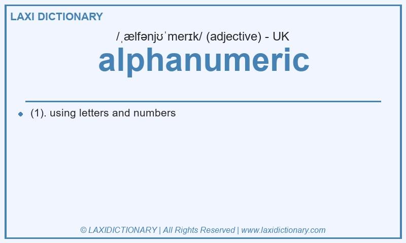 Definition alphanumeric in British English