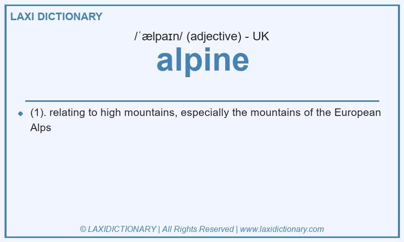 Definition alpine in British English