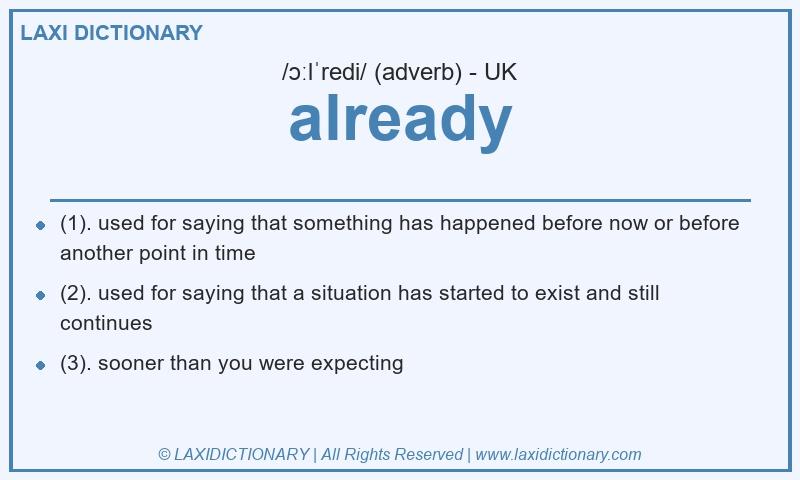 Definition already in British English
