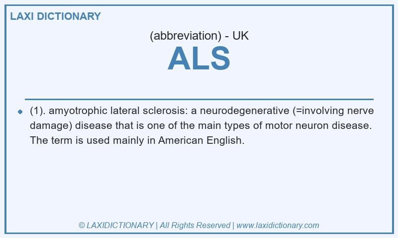 Definition ALS in British English