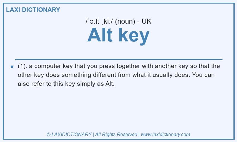 Definition Alt key in British English
