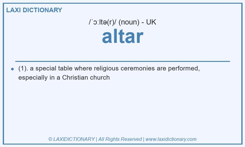 Definition altar in British English