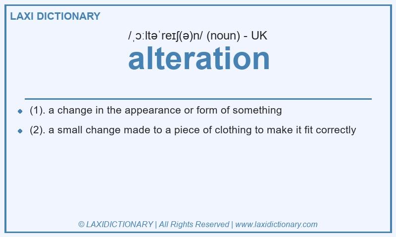 Definition alteration in British English