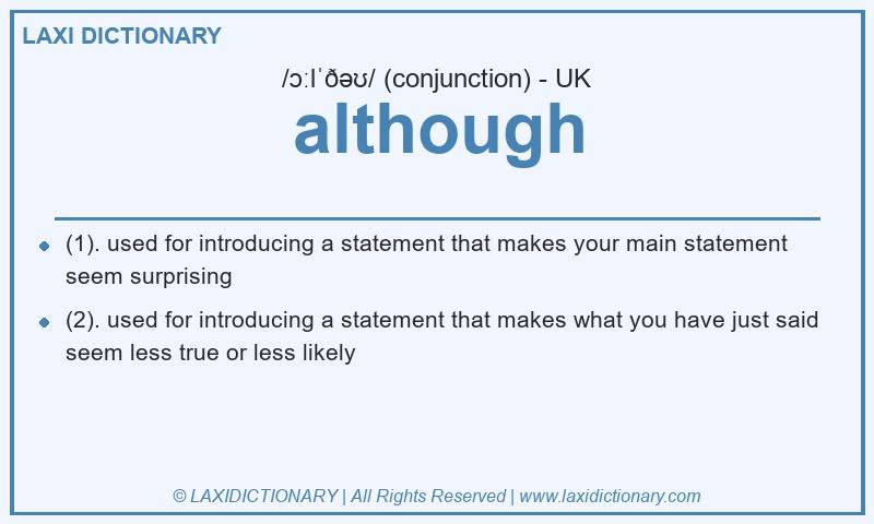 Definition although in British English
