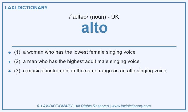 Definition alto in British English