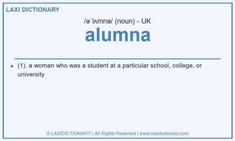 Definition alumna in British English
