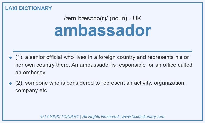 Definition ambassador in British English