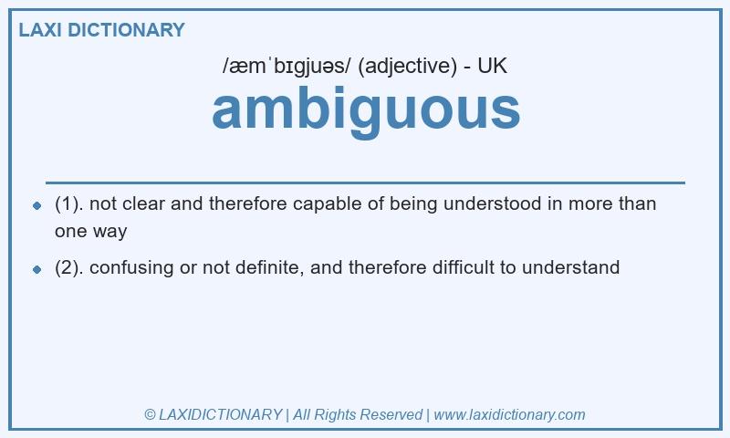 Definition ambiguous in British English
