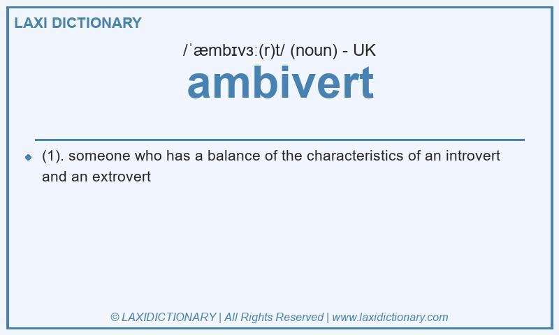 Definition ambivert in British English