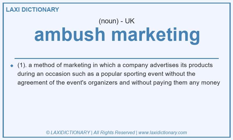 Definition ambush marketing in British English