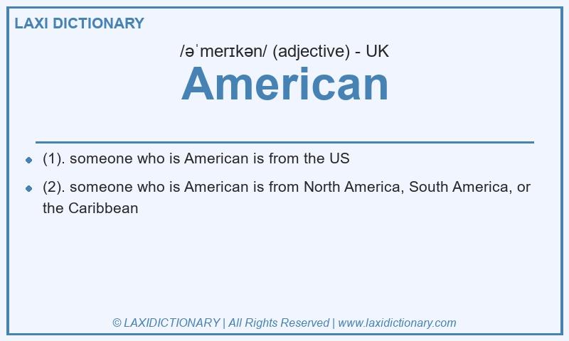 Definition American in British English