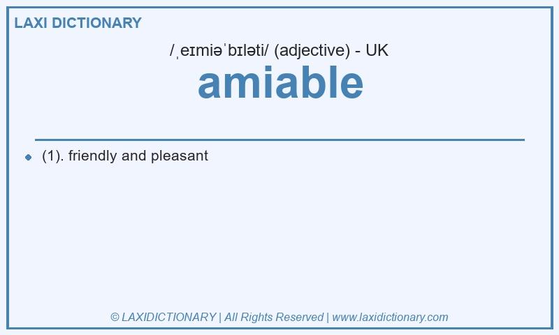 Definition amiable in British English