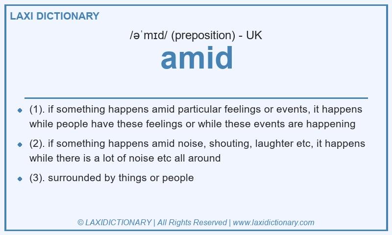 Definition amid in British English