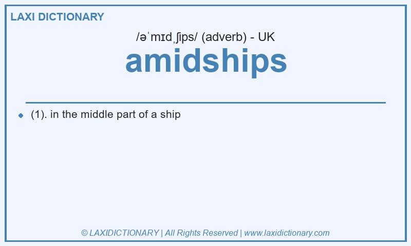 Definition amidships in British English