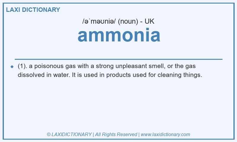 Definition ammonia in British English
