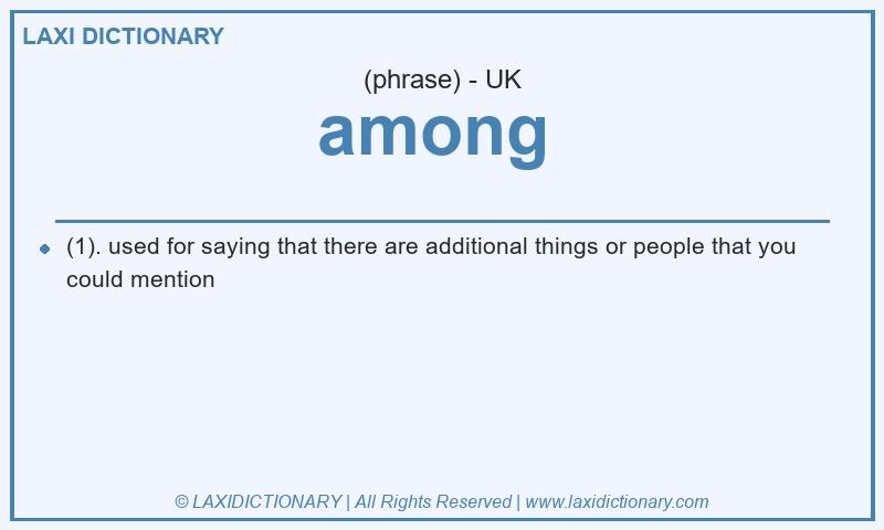 Definition among in British English