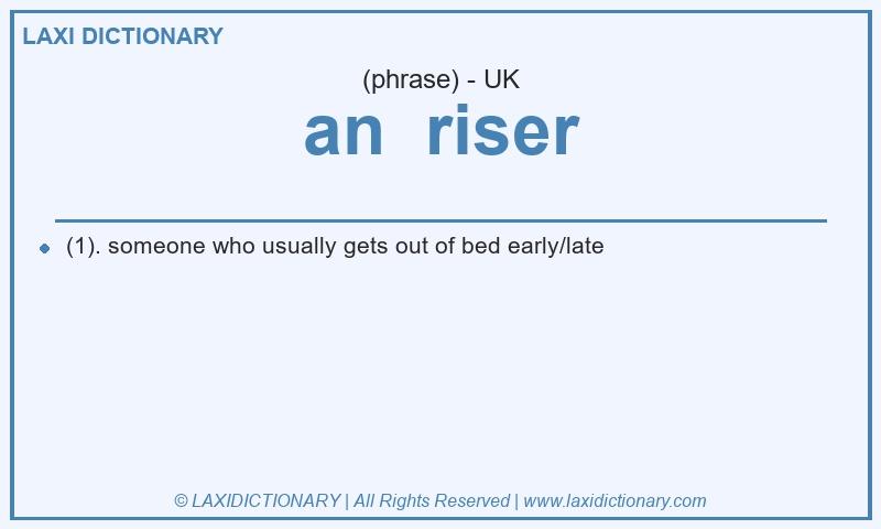 Definition an riser in British English