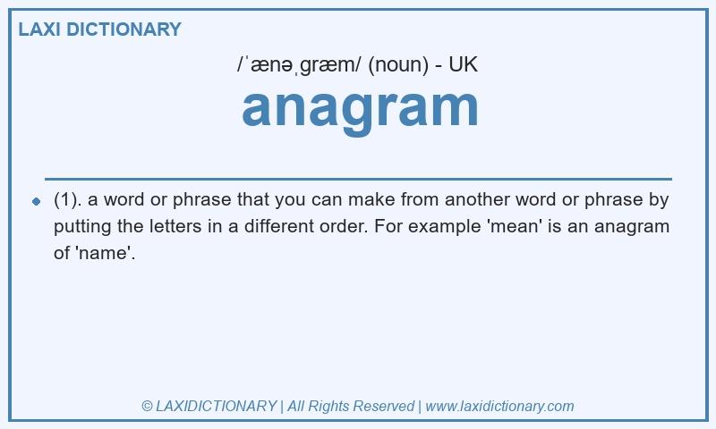 Definition anagram in British English
