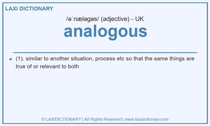 Definition analogous in British English