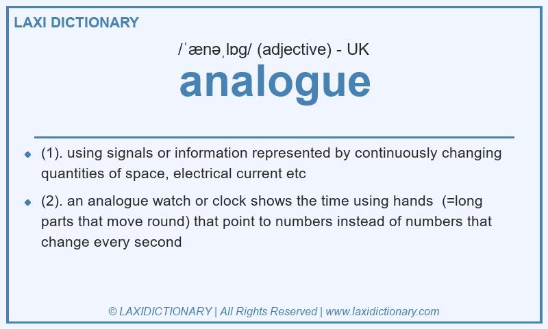 Definition analogue in British English