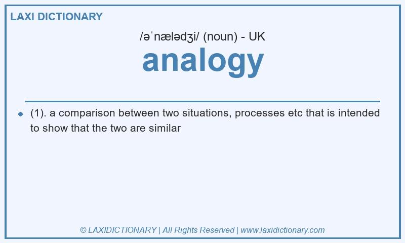 Definition analogy in British English