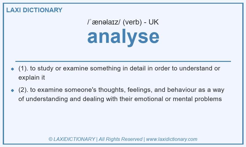 Definition analyse in British English