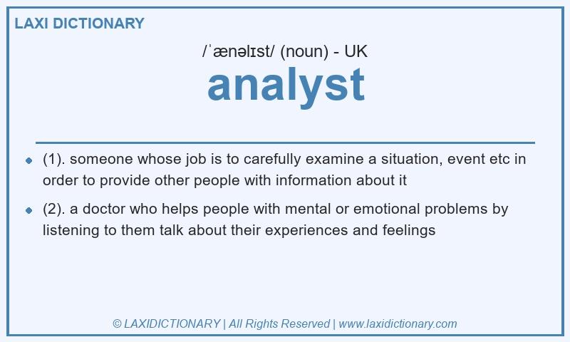 Definition analyst in British English