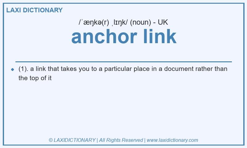 Definition anchor link in British English