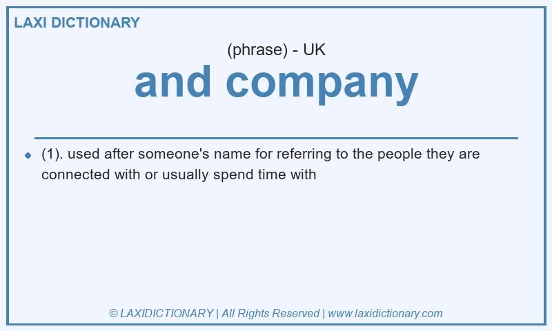 Definition and company in British English
