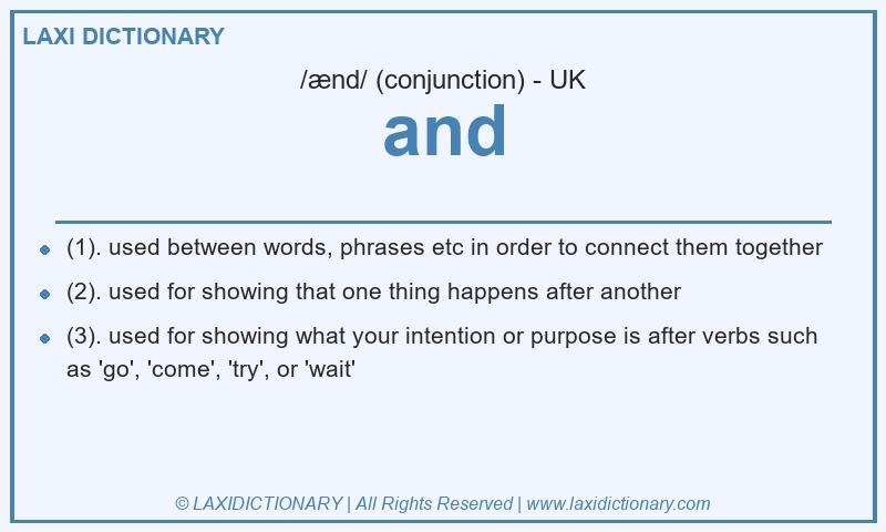 Definition and in British English