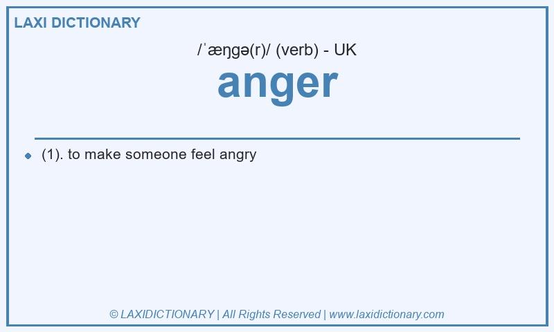 Definition anger in British English