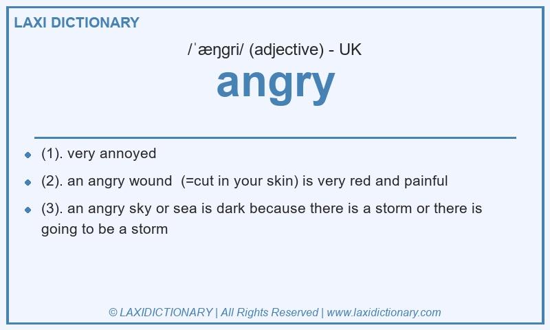 Definition angry in British English
