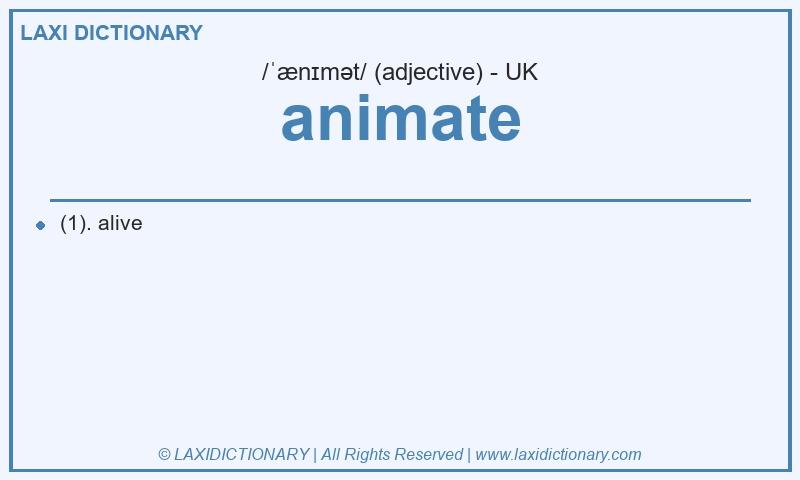 Definition animate in British English