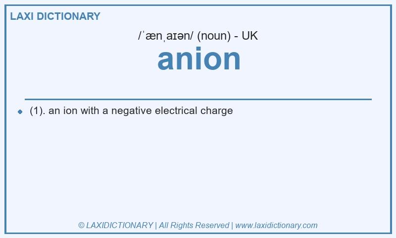 Definition anion in British English